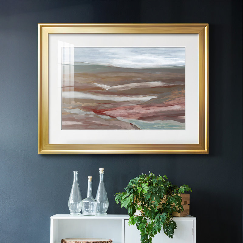 «Valley of Fall», cadre encadré et biseauté, Or, H 27 po x l 39 po x P 1,5 po