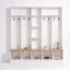Porte-manteau multifonctionnel large avec banc de rangement et étagères cubiques, organisateur d'entrée minimaliste avec 8 crochets métalliques pour vestiaire, blanc-147654222