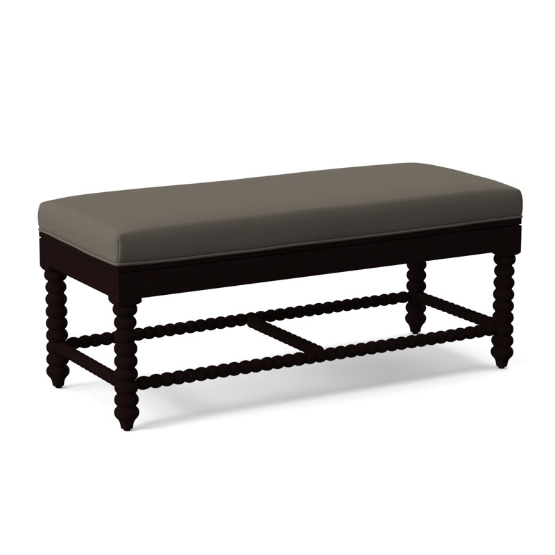 Lind Island Upholstered Bench, Tropical Foliage; 0505-64, Java Finish