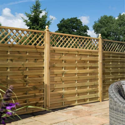Brekyn 180 cm W Solid Wood Fence Panels Fencing with 3 Panel(s) Included
