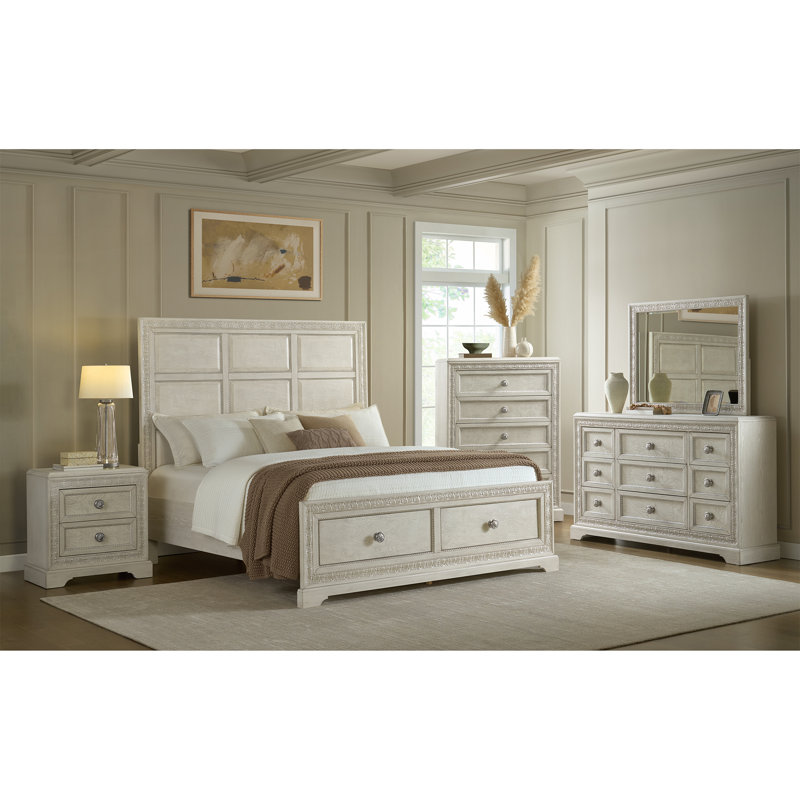Ensemble commode et miroir Armor blanc