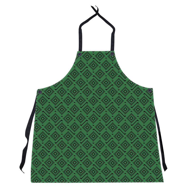 Bib Apron, Black/Green
