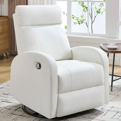 Siru 30.3'' Faux Leather Swivel Reclier Chair