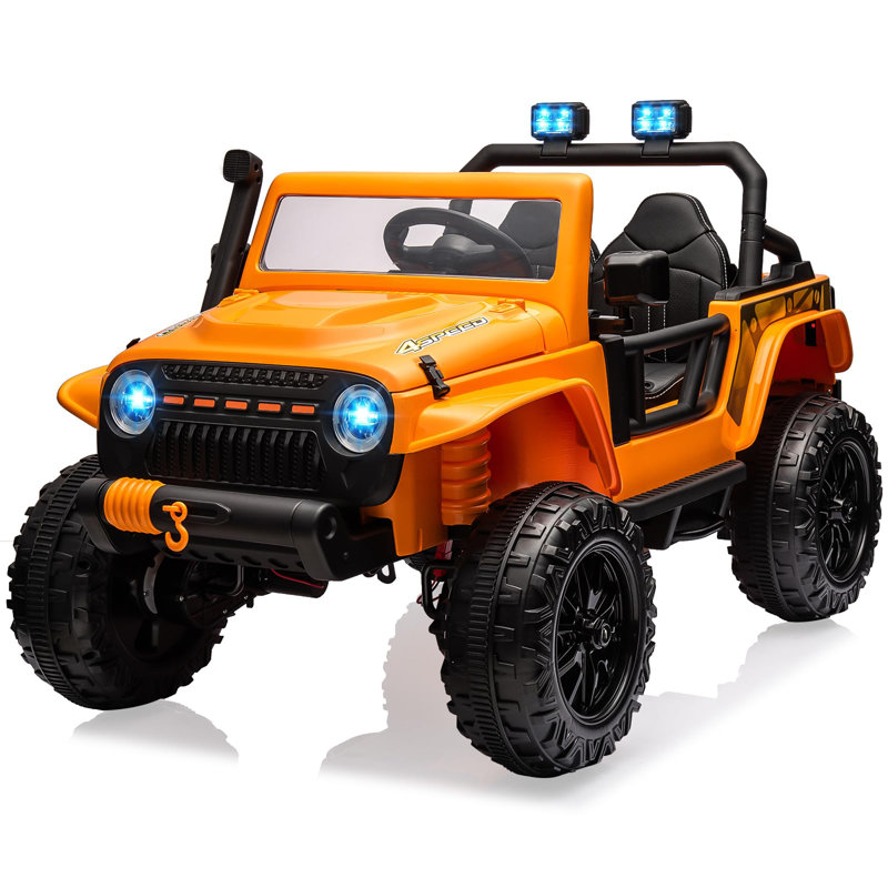 Chariot électrique 24V pour enfants avec télécommande, Orange