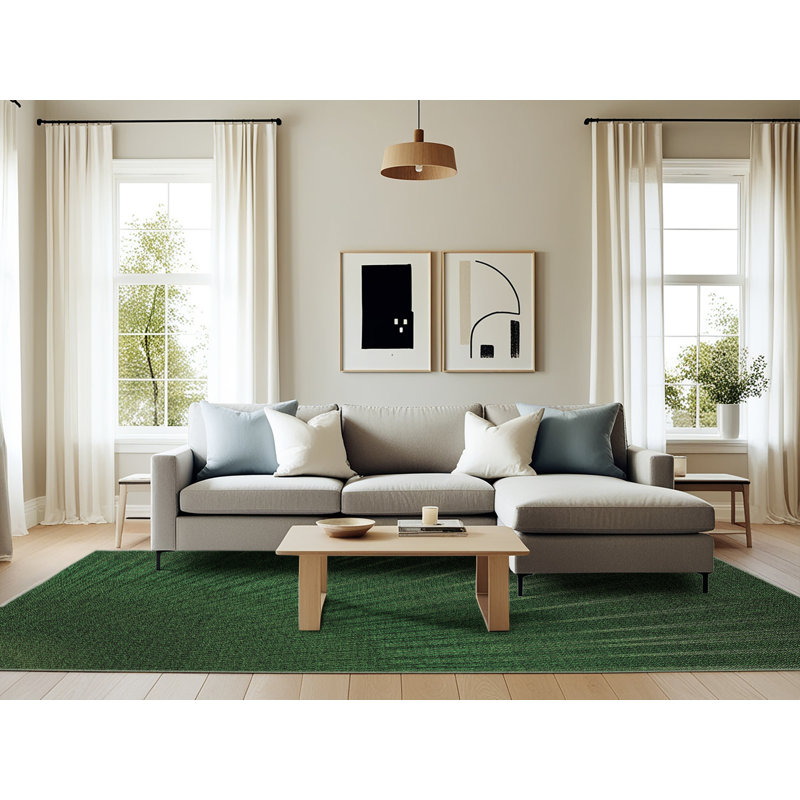 Tapis vert tissé à la machine, Rectangle 6 pi x 9 pi