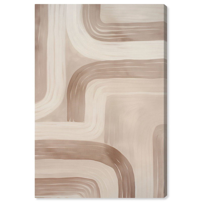 Tawny Beige and Brown Abstract Canvas Art, 30" x 20"