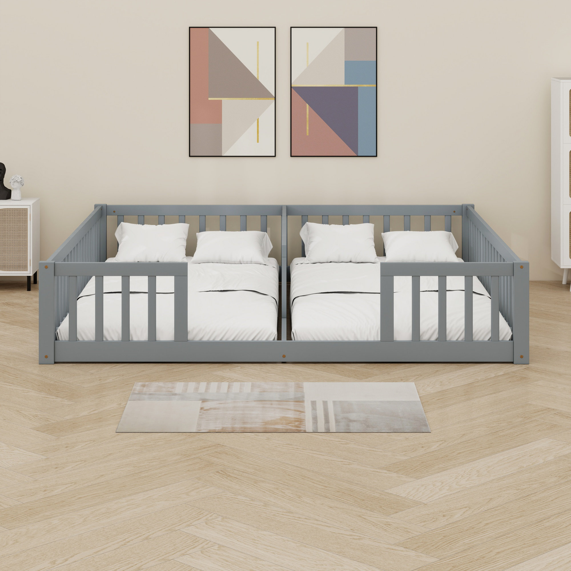 Harriet Bee Double Floor Bed With Fence, Guardrails Wayfair — free download