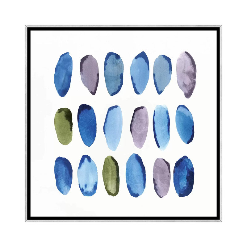 «In Queue II» par Isabelle Z - impression d'art graphique, H 18 po x l 18 po x 1,5 po, Pas de tapis, Toile avec cadre argenté