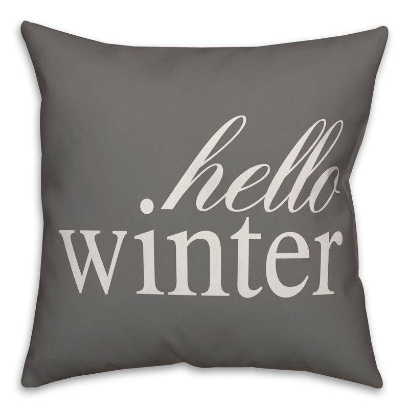  Housse de coussin Hello Winter, 16 po x 1 po, Polyester/ Bourre en polyester