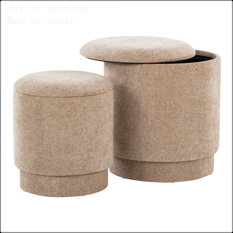 Ensemble de repose-pieds rembourré en tissu, Brun