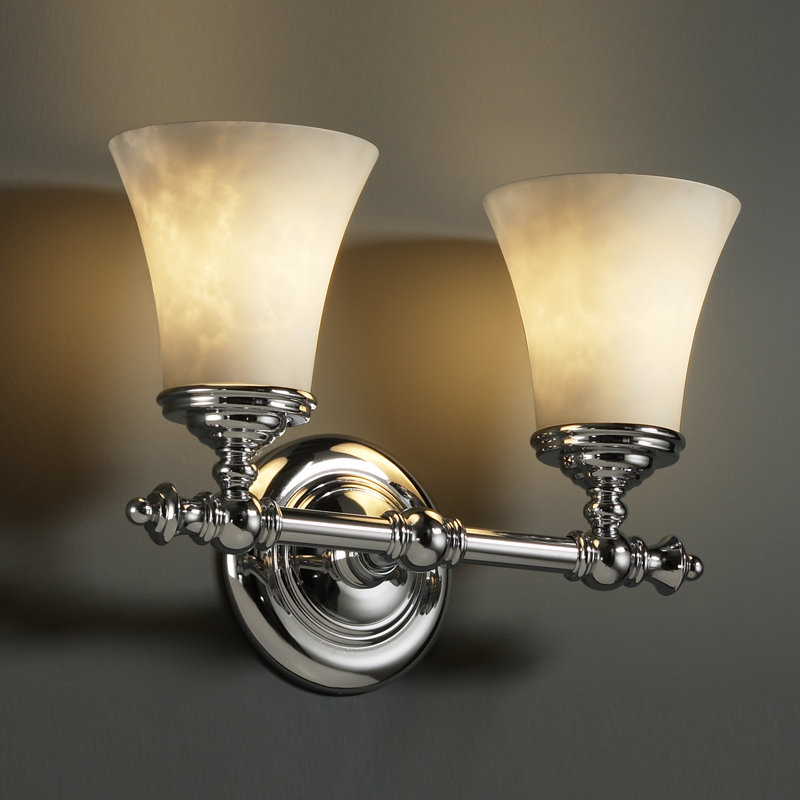 Éclairage pour salle de bain 2 lumières clouds tradition, Chrome poli