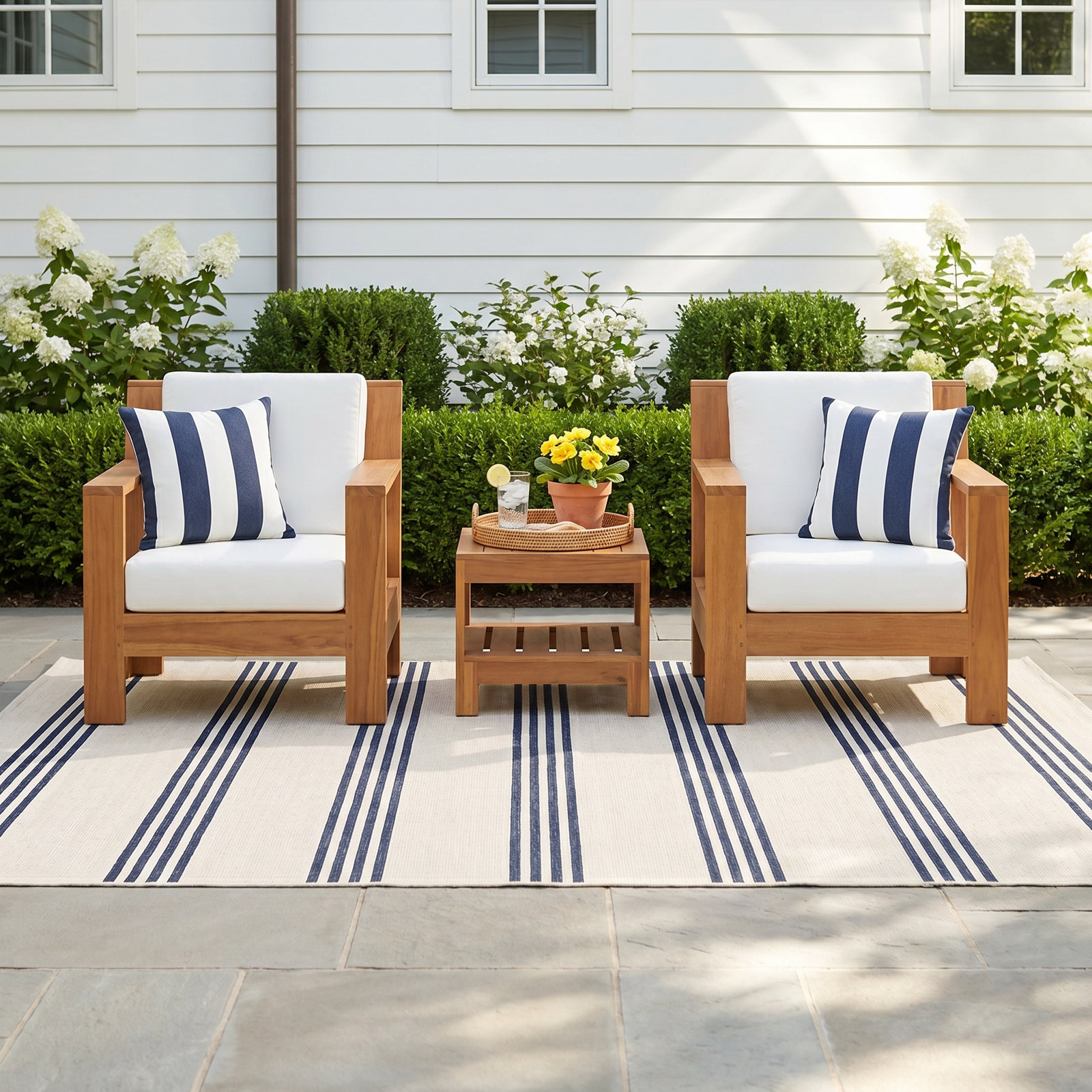 Chaney 2-Person Sunbrella® Patio Seating Group, Off White