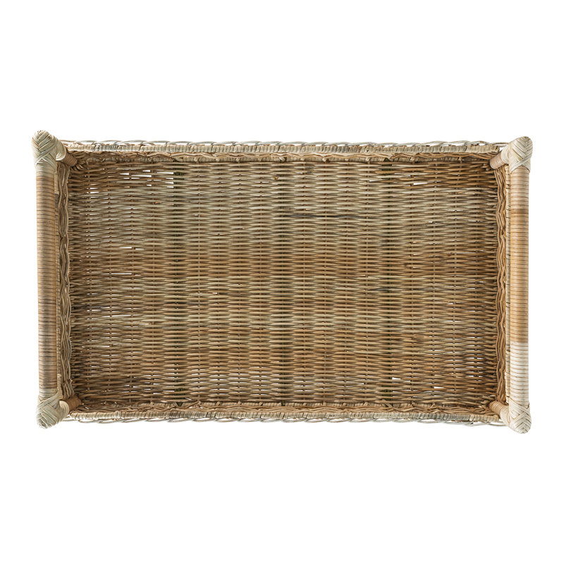 Provence Elegance Rattan Whitewash Bar Cart with Storage