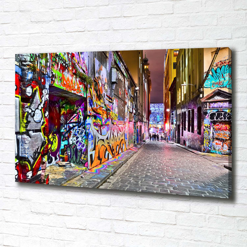 Colourful Graffiti - No Frame Print on Canvas