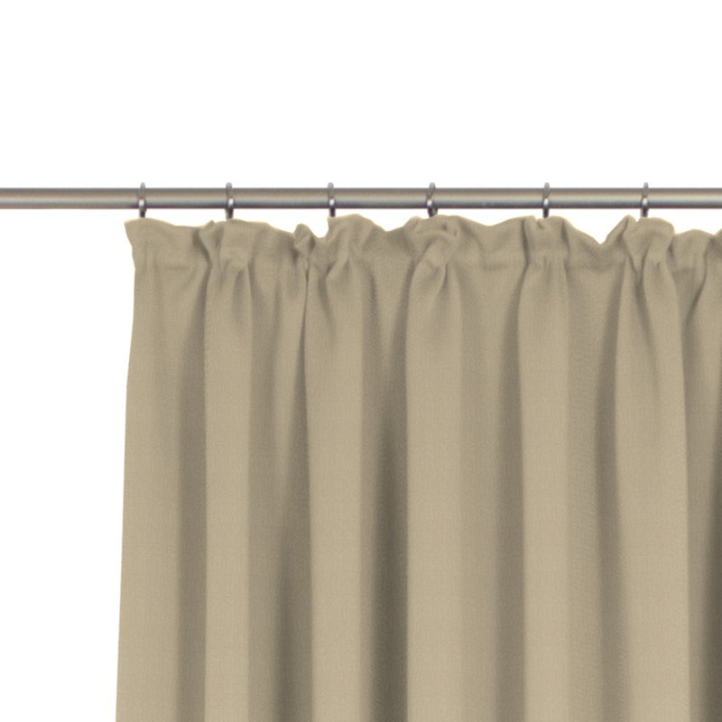 Uni Collection 100% Cotton Room Darkening Curtain Single Panel, 142cm wide x 345cm high, Beige
