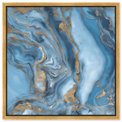 River Gold, toile abstraite bleue par Art 