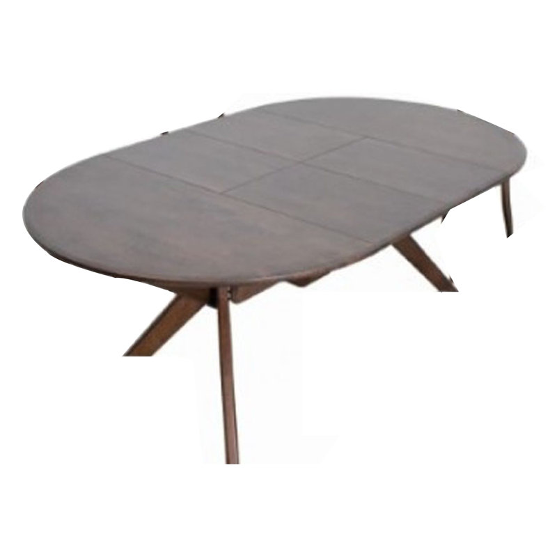 Mikie 47-79 Inch Dining Table, Extendable Brown Full Solid Wood Top