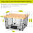 2 Set Stackable Wire Basket With Bamboo Top - Kitchen Counter, Pantry Organizer And Storage - Produce Onion Potato Fruits Vegs Bread Food Snack Spice Organizing Bin For Cabinet Shelf Countertop Floor