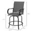 Chaises de bar pivotantes 360 avec cadre en acier à mailles élevées pour l'extérieur, balcon, bord de piscine, cour arrière, tabourets gris de 2, tissu en filet,