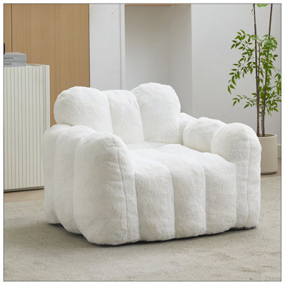 Canapé à compression Lotus de type canapé pour adultes avec anneau de traction pouvant être facilement déplacé sans installation. Convient à divers environnements tels que le salon, la chambre à coucher, etc. Détendez-vous et profitez de la vie, blanc