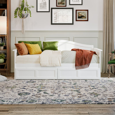 Anakaren Solid Wood Twin Daybed with Storage Drawers