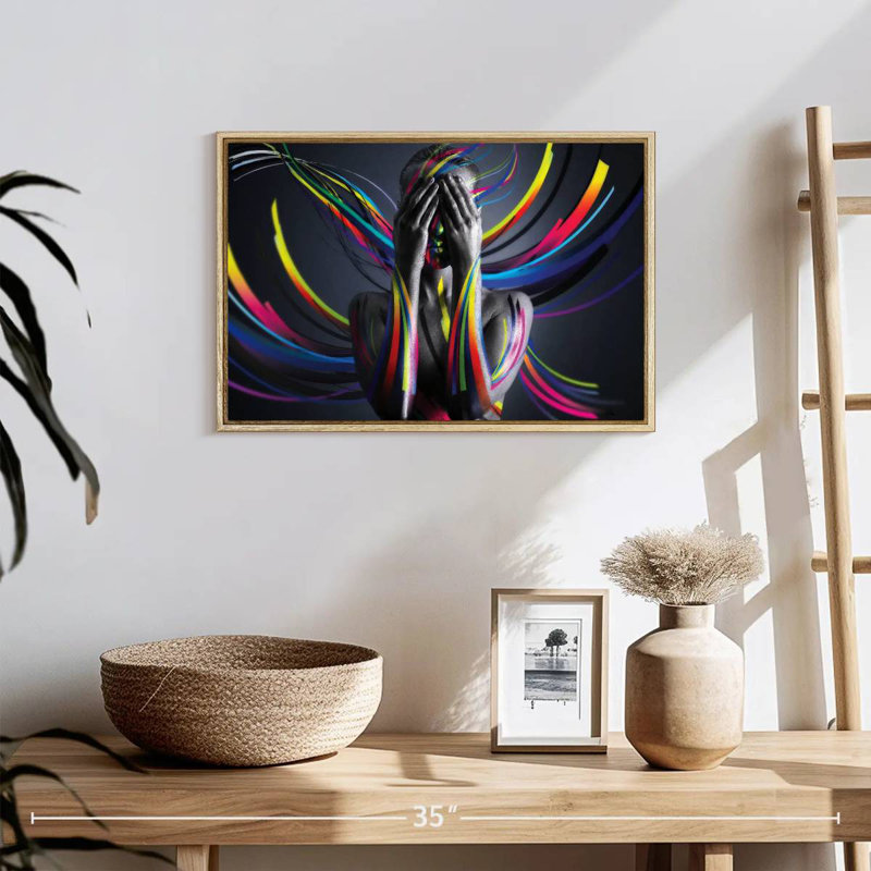 United Colors I, 19" X 13", Floating Frame Natural Wood