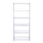 Bibliothèque moderne en chrome avec 6 tablettes ultrabrillantes pour un rangement élégant et fonctionnel dans n'importe quelle pièce