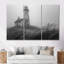Phare monochrome brouillard d'hiver Cliff I - ensemble de salon d'art mural phares-1554616273-1554616278