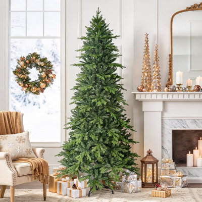 Pre-lit Artificial Green Spruce Christmas Tree