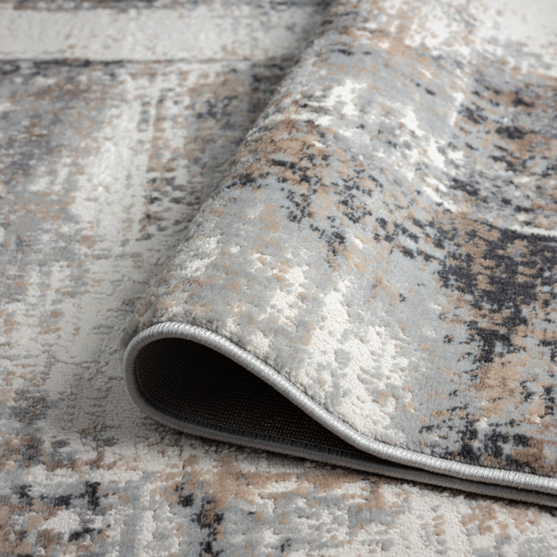 Miamiville Area Rug in Gray/Ivory, Rectangle 9'6" x 13'