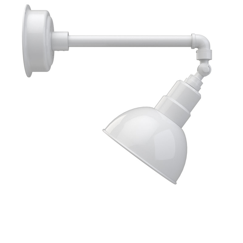 Luminaire de grange d’extérieur à del blackspot, Blanc, H 14,13 po x l 8 po x P 20,5 po