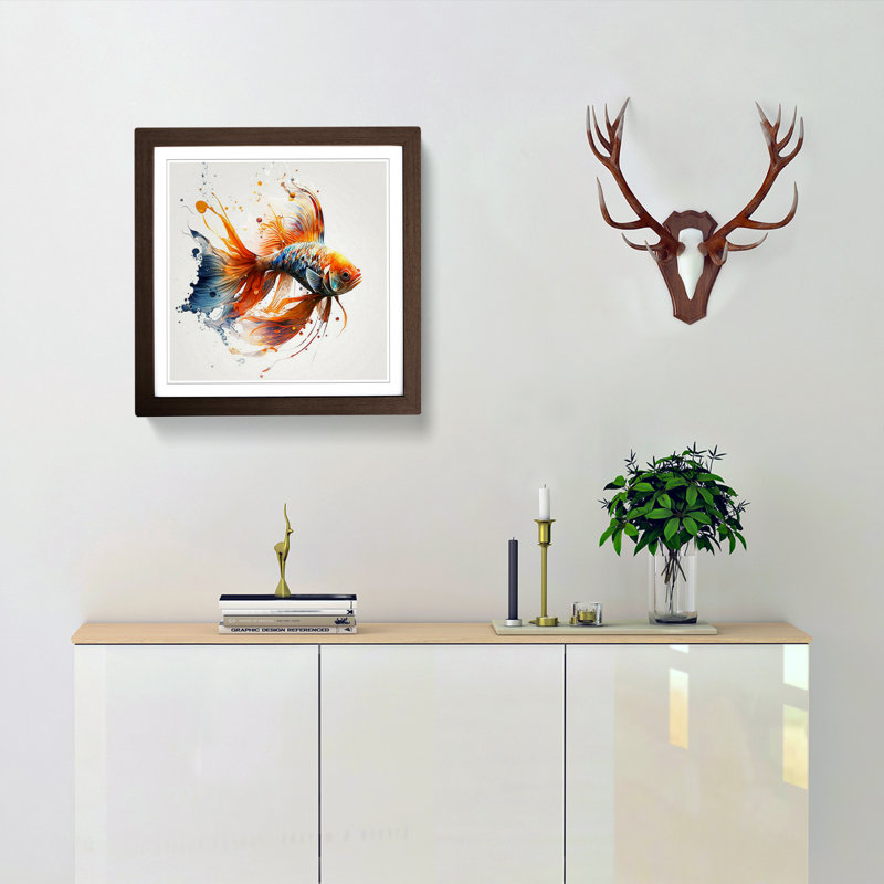 Single Picture Frame Print on Wood, Walnut