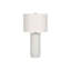 Lighting, H 28 po, lampe de table, résine crème, abat-jour ivoire / crème, transitionnel