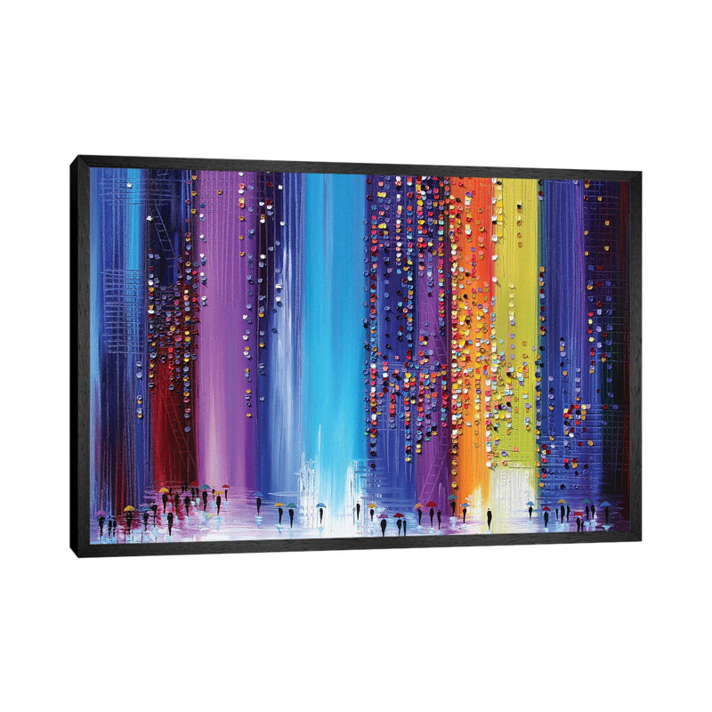 A Rainy Walk by Ekaterina Ermilkina - Print on Canvas, 66.04 cm H x 45.72 cm W, Black Framed