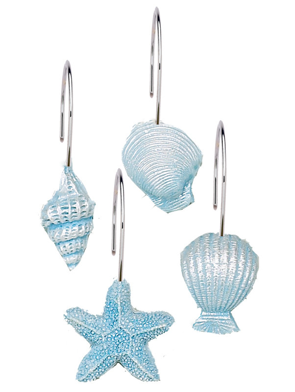Crochets de rideau de douche Esita, Bleu