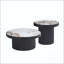 Ensemble de 2 tables basses rondes avec dessus en pierre frittée