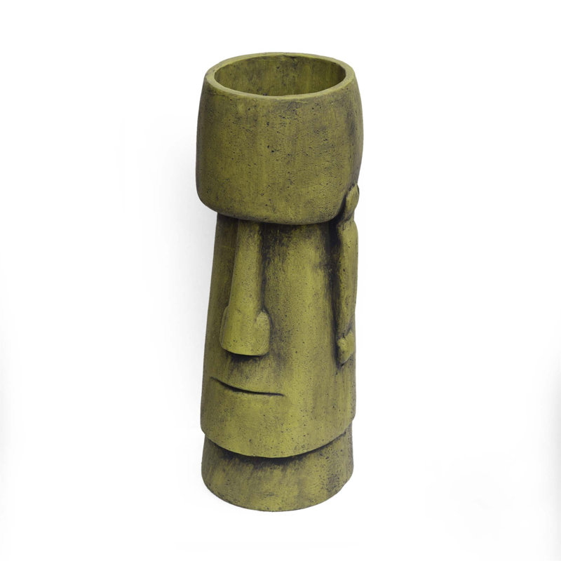 Outdoor Planter, 24" H x 8.75" W x 8.75" D, Antique Green