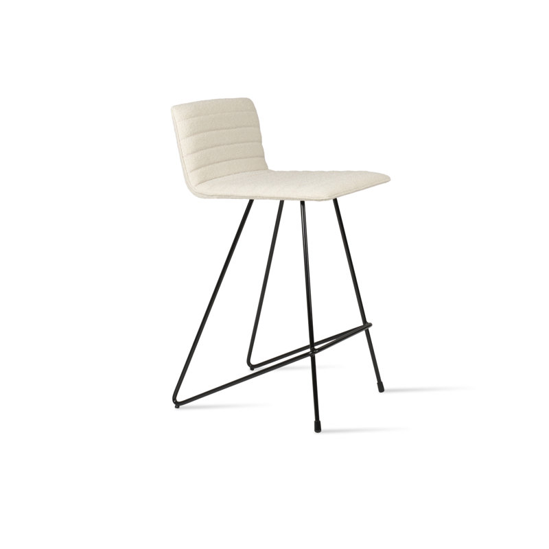 Tabouret de bar et de comptoir Corona, Noir, Blanc cassé, Tabouret de comptoir (siège d'une hauteur de 25 p