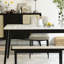 Banc moderne en chêne noir avec plateau naturel, 11,2 po de largeur, pour le salon principal