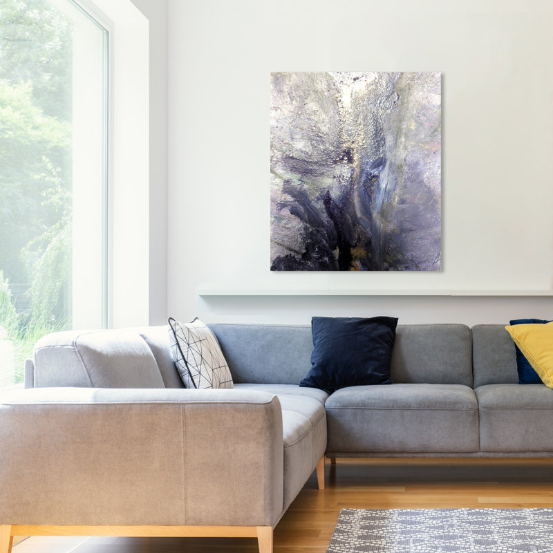 «Dreaming Abstract Silver Abstract», impression sur toile tendue, H 45 po x l 36 po, Toile tendue