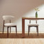  Solid Wood Upholstered Dining Chair - Ergonomic Curved Back, Comfort Fabric-872402458-1010913830