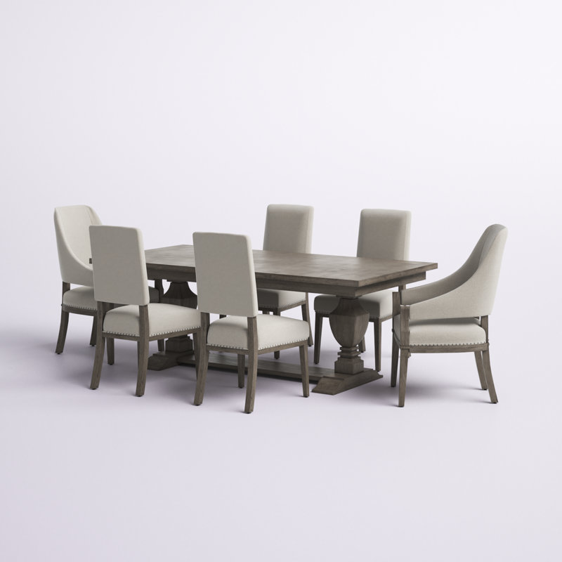Kaila Removable Leaf Dining Table Set, 7 Pieces: Table, 6 Chairs