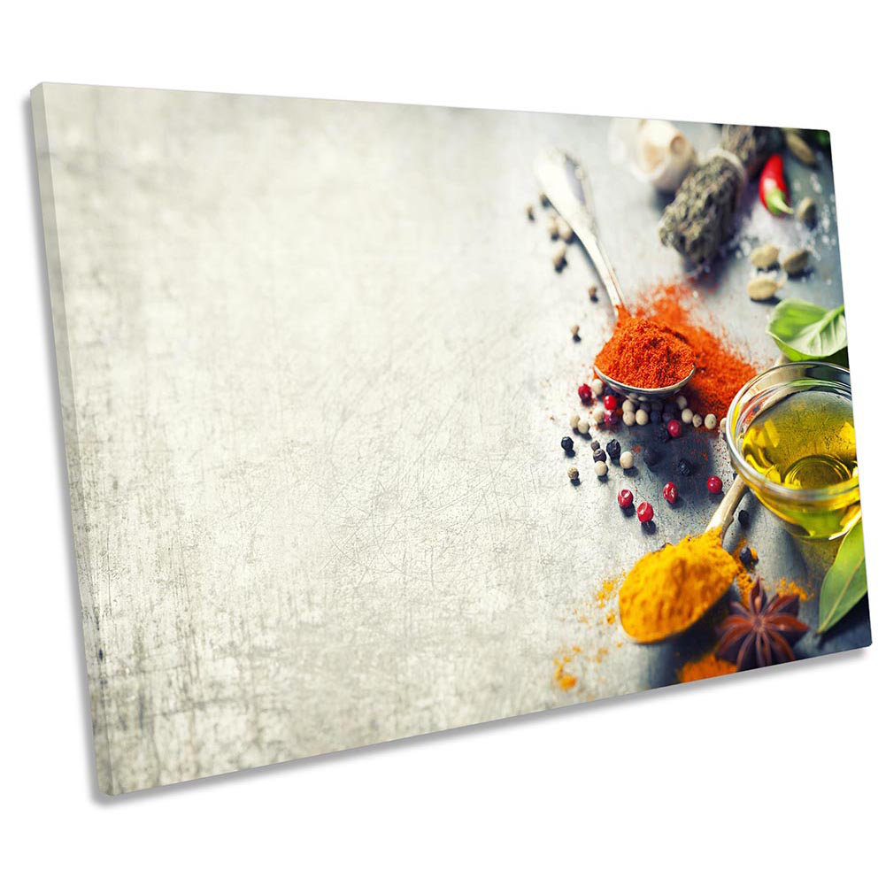 Spices Herbs Kitchen Chef - Wrapped Canvas Painting