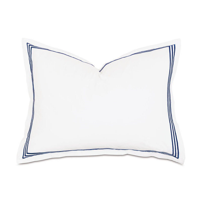 Tessa Sham, Standard, White/Navy, Multi-stripe