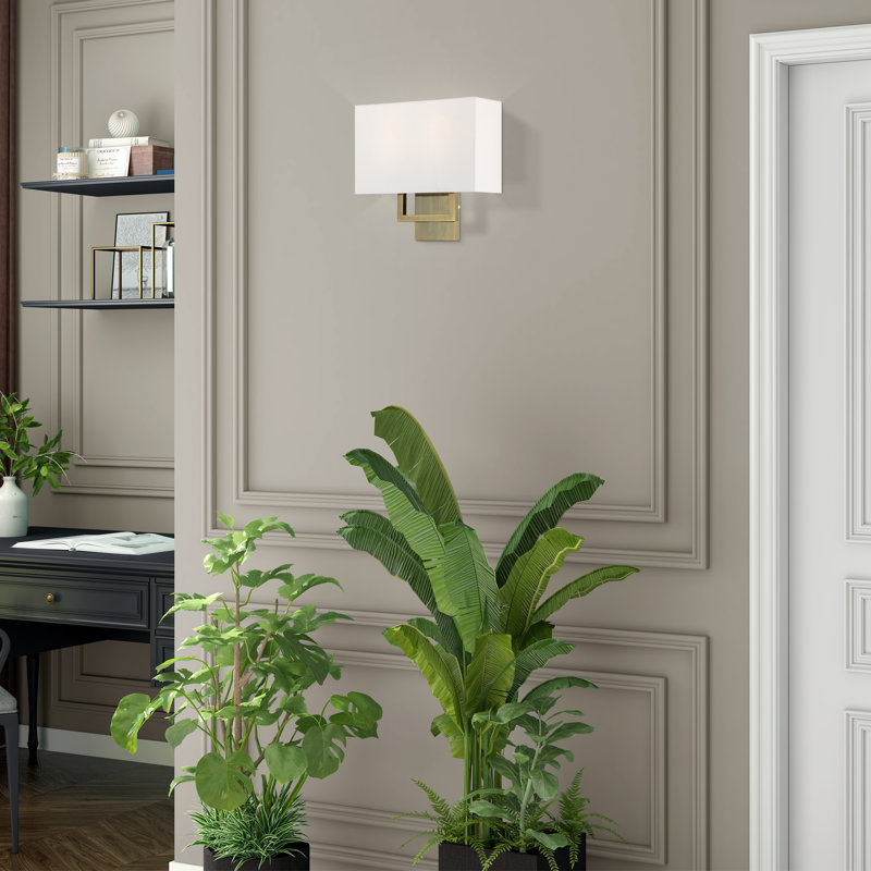 Willow Corner Wall Light, 11.75" H x 13" W x 3.88" D, Antique Brass