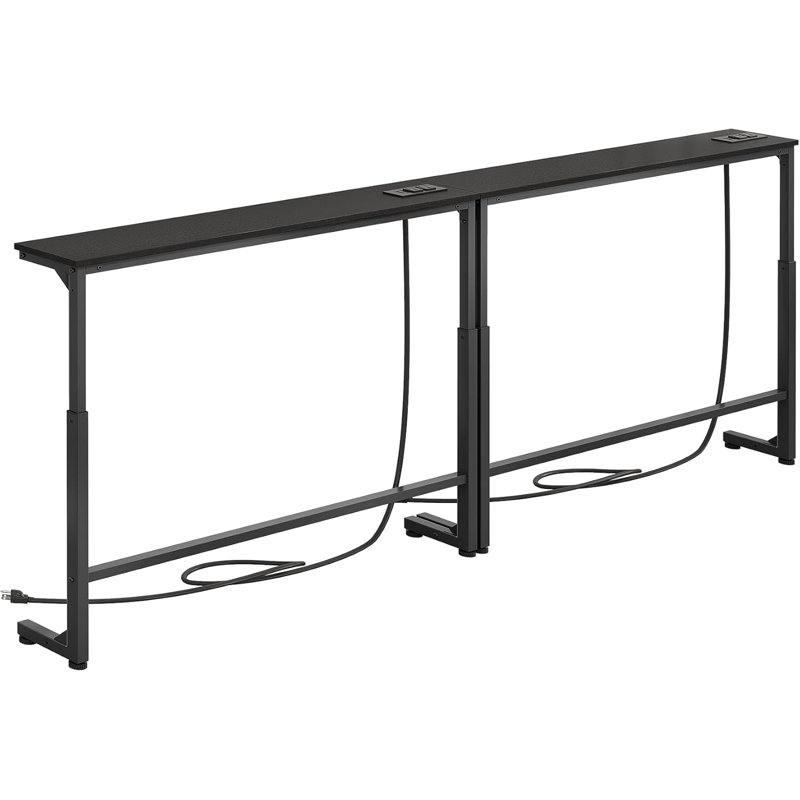 2-Pack Black Narrow Console Table Behind Couch