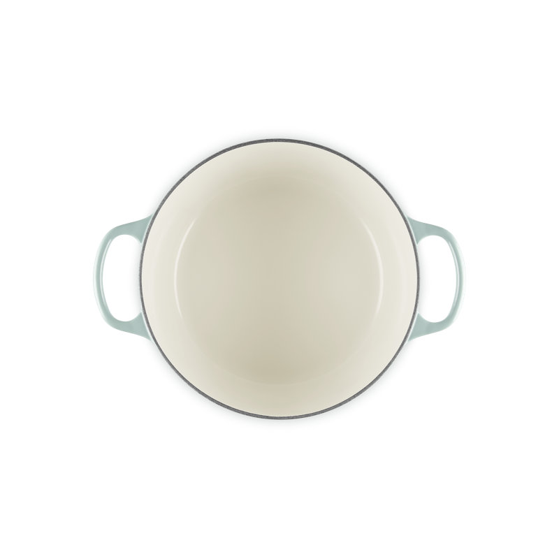 Le Creuset Signature Enaneled Cast Iron Deep Round Dutch Oven 6.5 Qt., Oyster, Sea Salt, 6.5 quarts