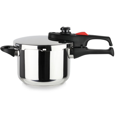 Magefesa Practika Plus 3.4-Quart Pressure Cooker – 18/10 Stainless Steel, Induction Compatible, 5-Layer Heat Diffuser Bottom, 5 Safety Systems, Even Heat Distribution