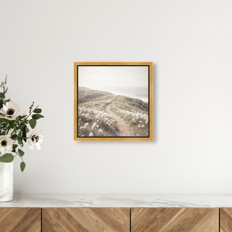 Blooming Path Print by Oliver Gal, 13" H x 13" W, Gold Floater Frame
