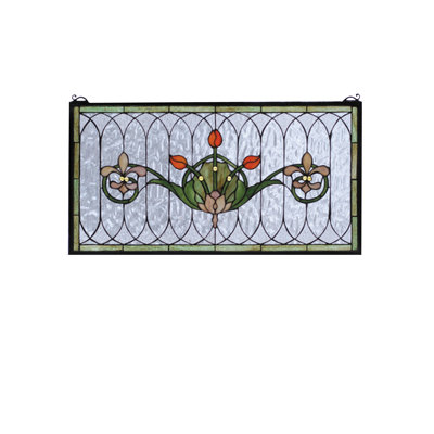 Tulip and Fleurs Stained Glass Window Panel